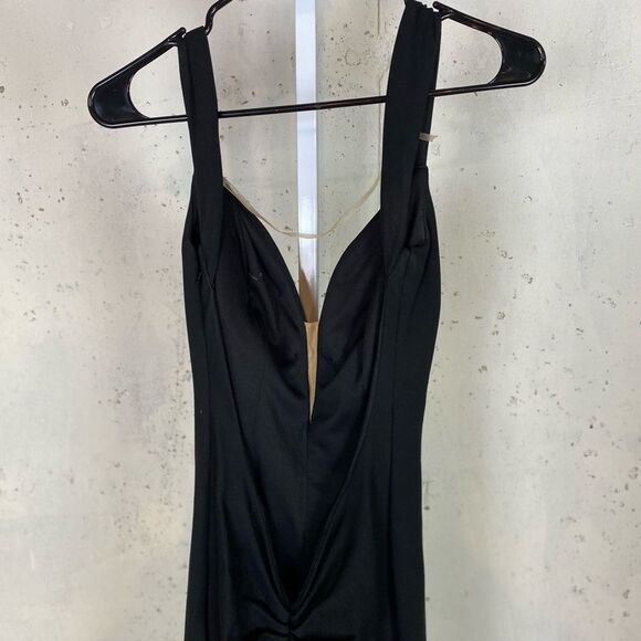 #702 SHERRI HILL Black Formal Open Back Gown - Picture 6 of 8